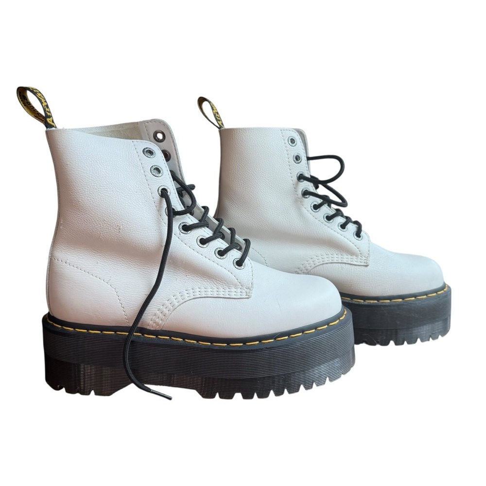 Dr. Martens 1460 Pascal Max White Platform Combat Boots women’s size 10 lace up